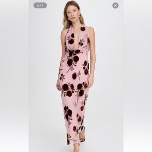 For Love And Lemons Velvet Floral Maxi Dress NWT